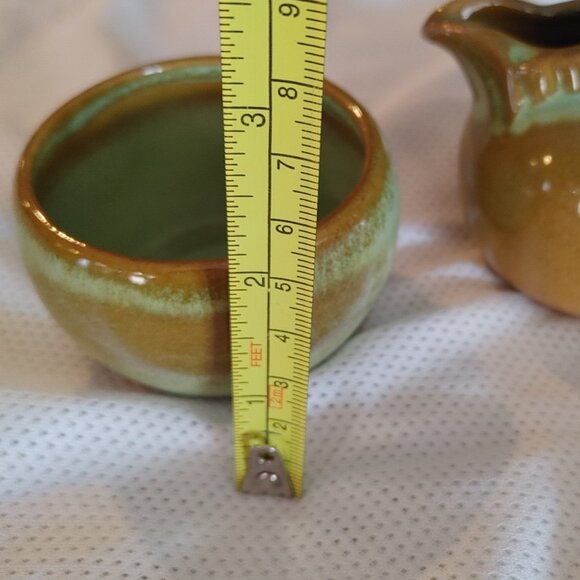 Vintage Frankoma Creamer Mini Pitcher & Open Sugar Bowl; Prarie  (553 & 504) - Picture 6 of 8